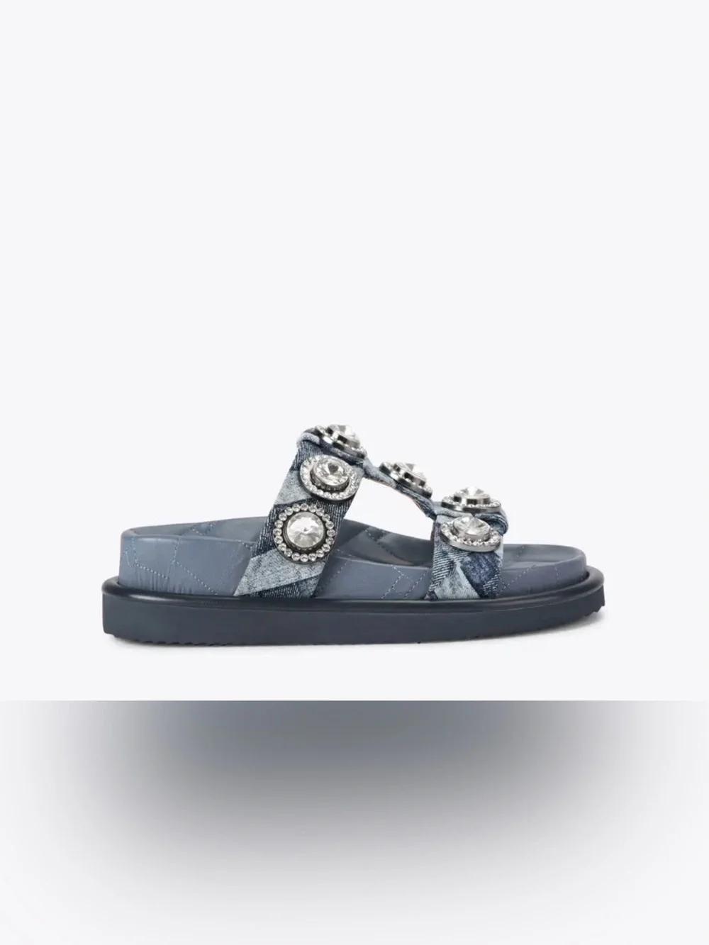 ORSON CRYSTAL SANDAL KURT GEIGER LONDON COLOR: DENIM size 40 US 9.5 preowned